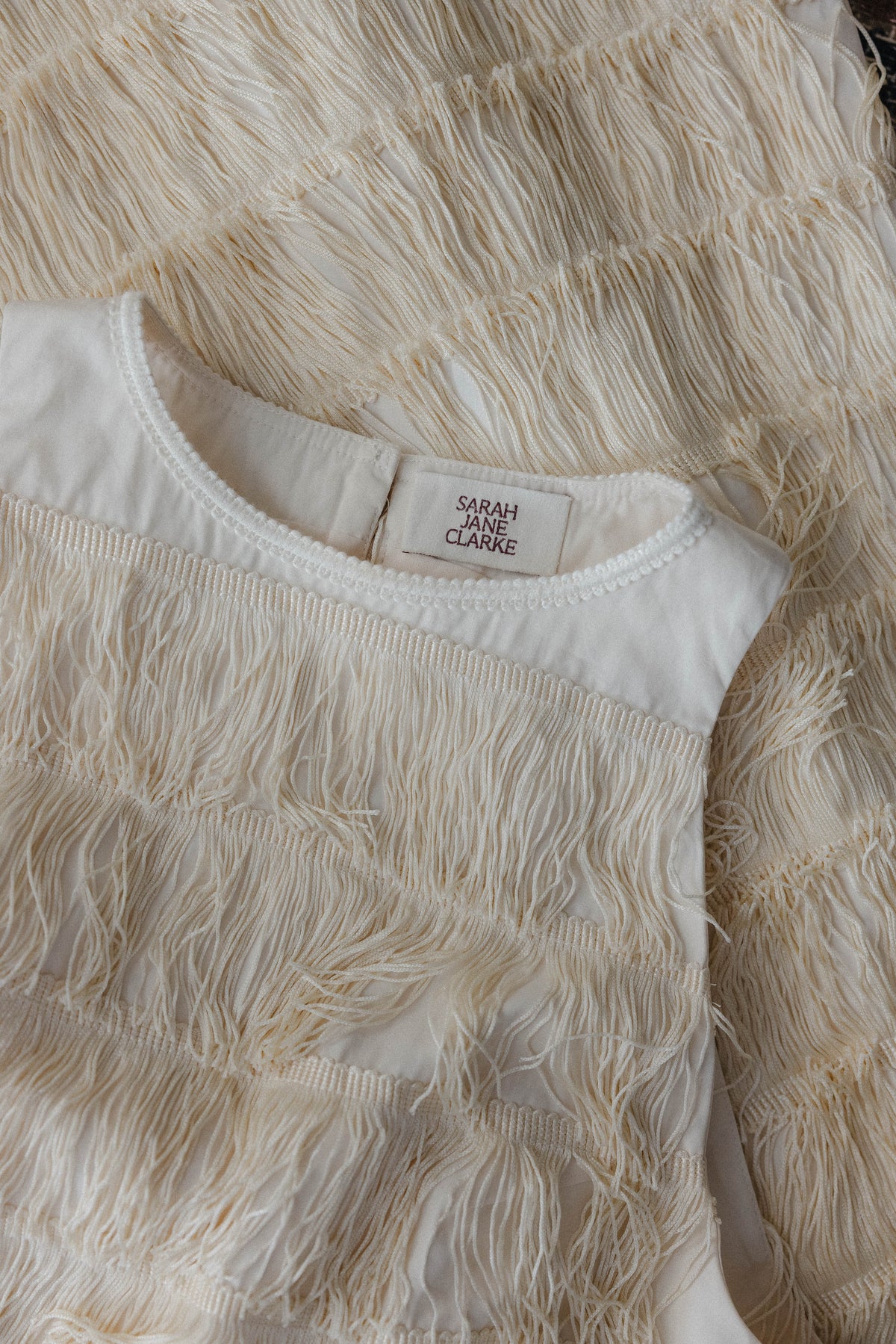 Cropped Fringe Top - Ivory
