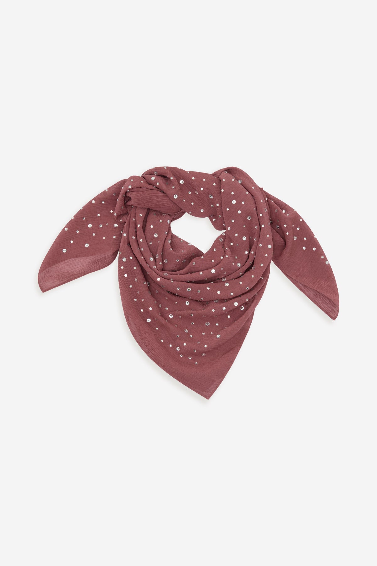 Crystal Embellished Scarf - Plum