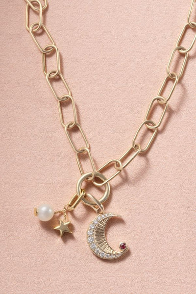 Travel Charm Chain Necklace | 9-Karat Gold - Pre-order