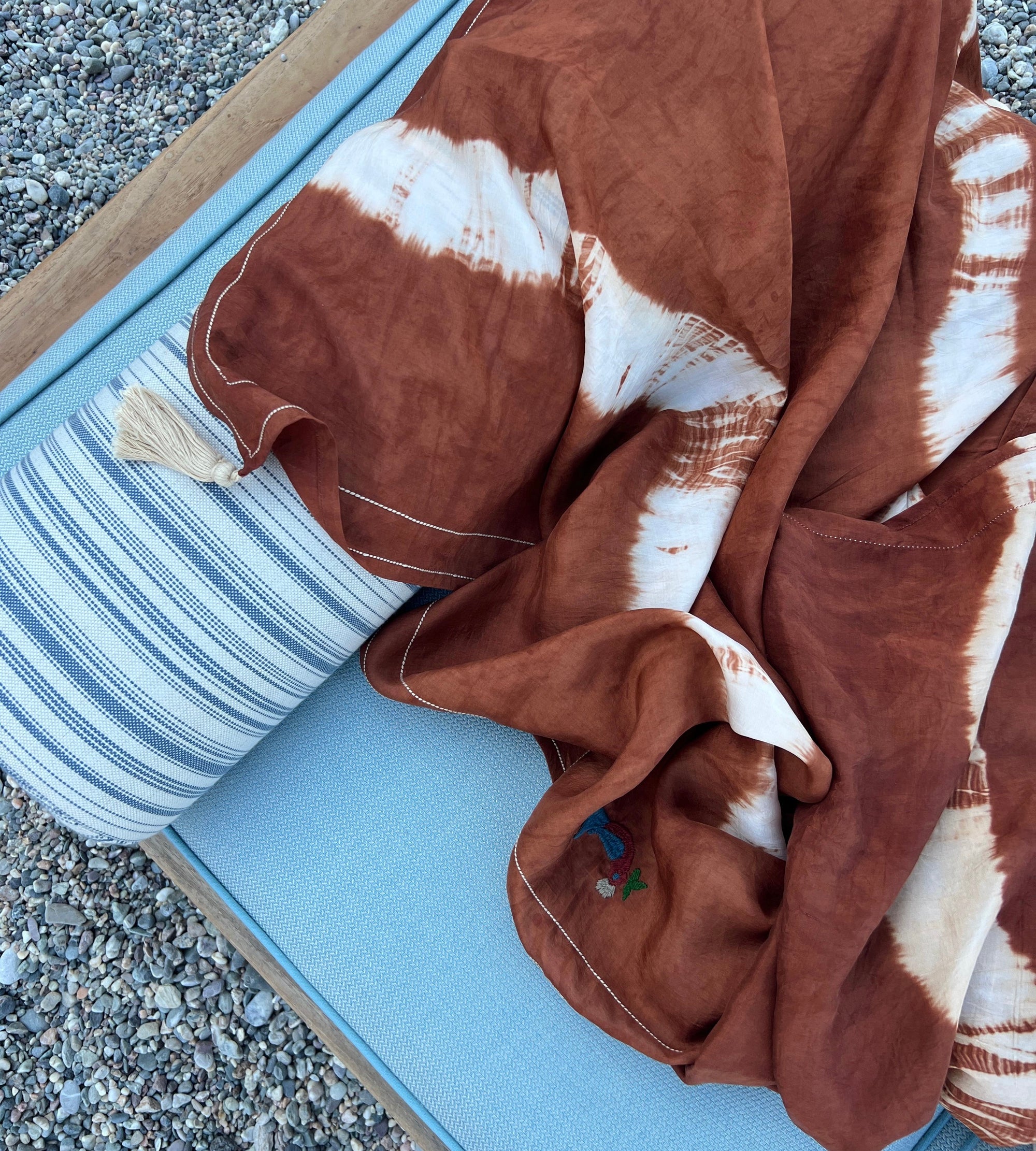 SJC * ELPELUT tie dye silk sarong - Terra