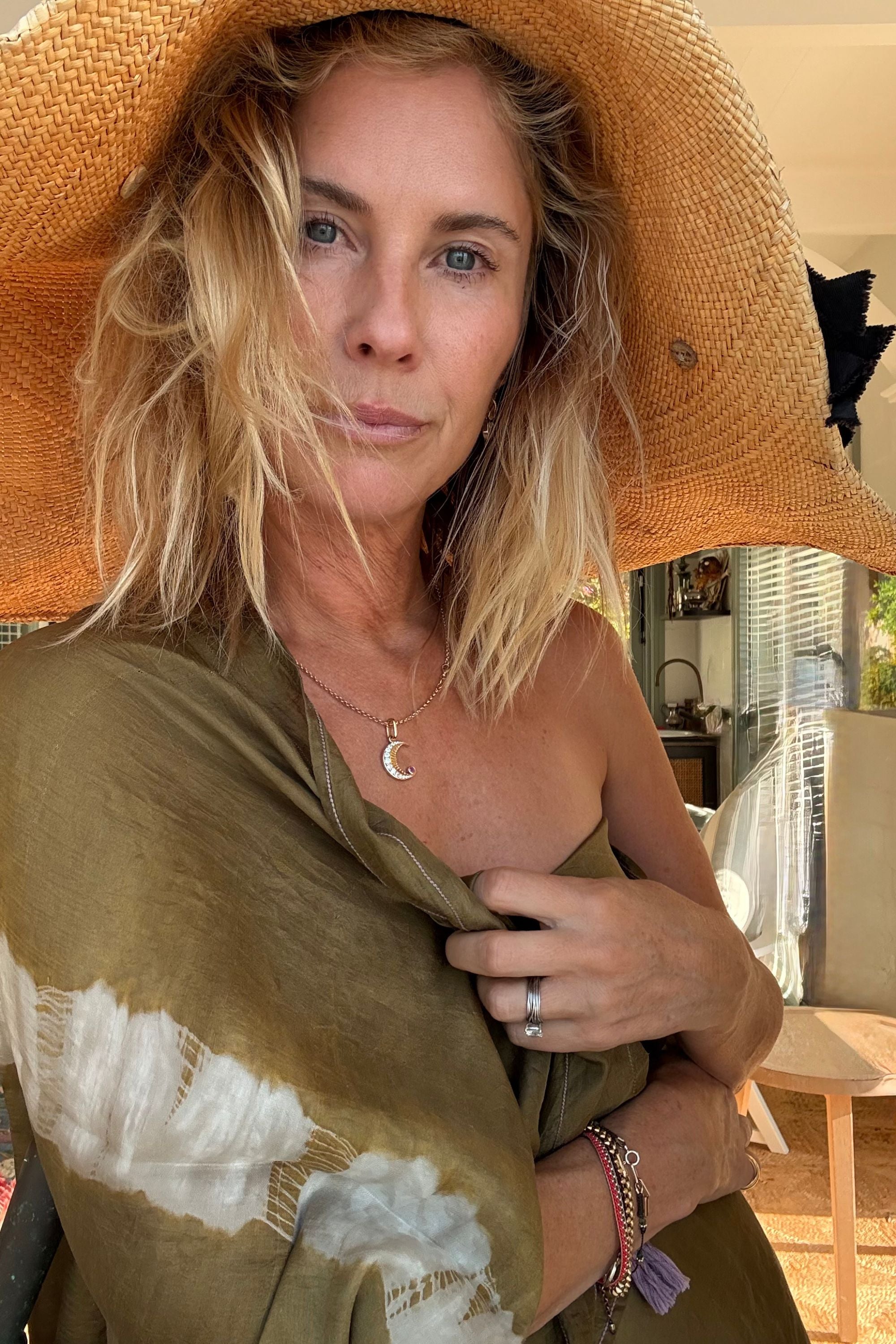 SJC x ELPELUT Tie-dyed  sarong -  Olive Leaf