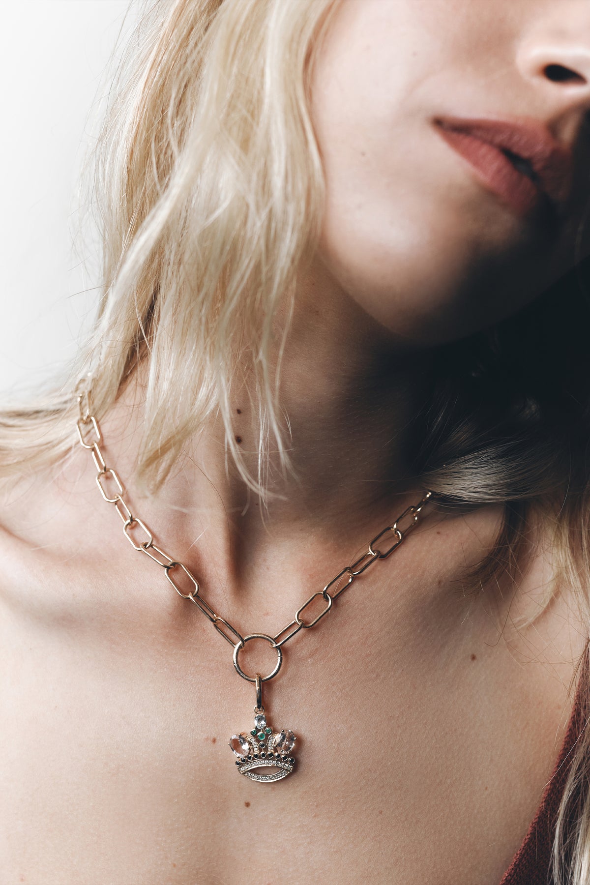 Crown Charm | Precious Stones & 9-Karat Gold