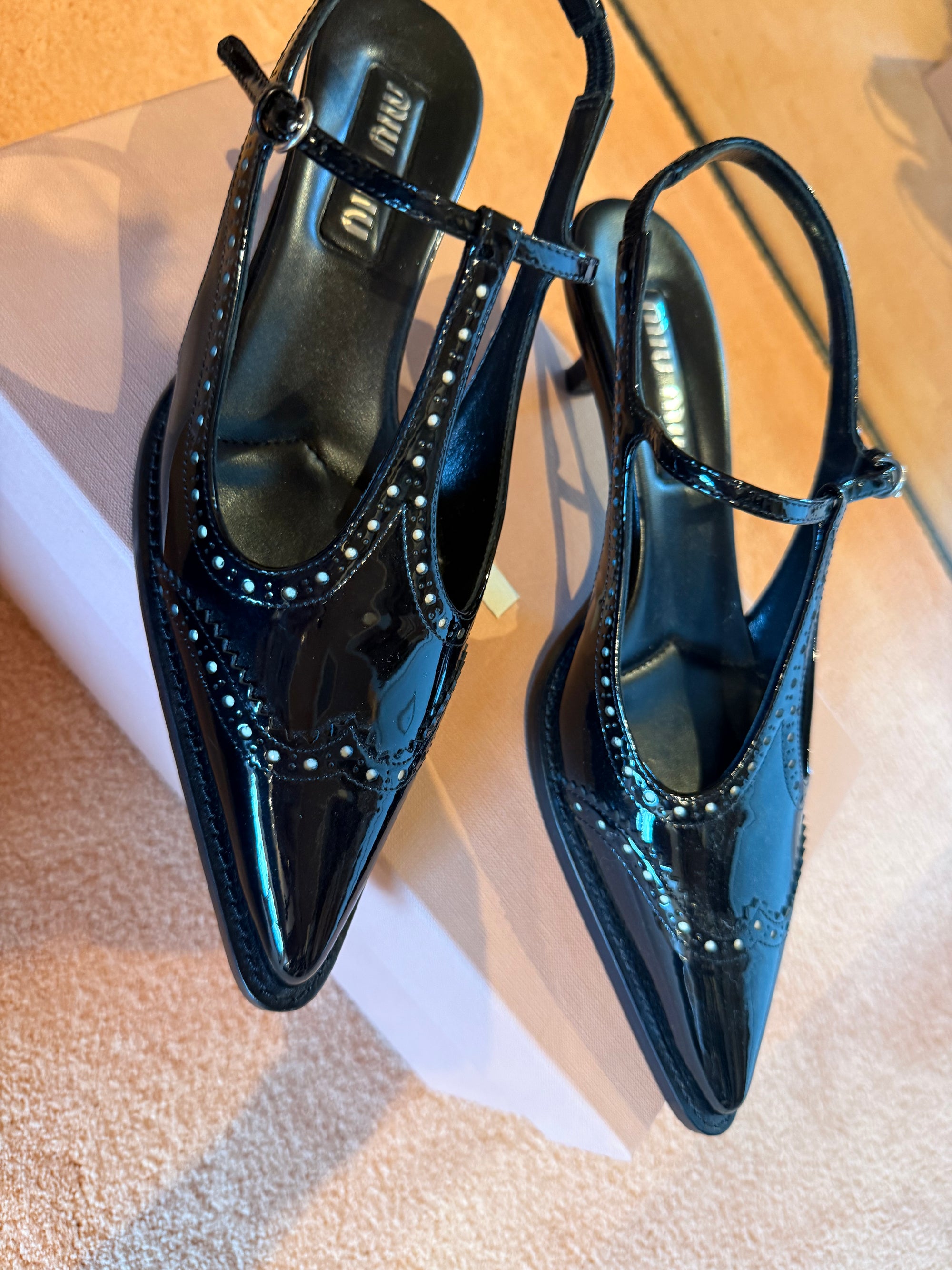 Mui Mui T-Bar kitten Heel s39