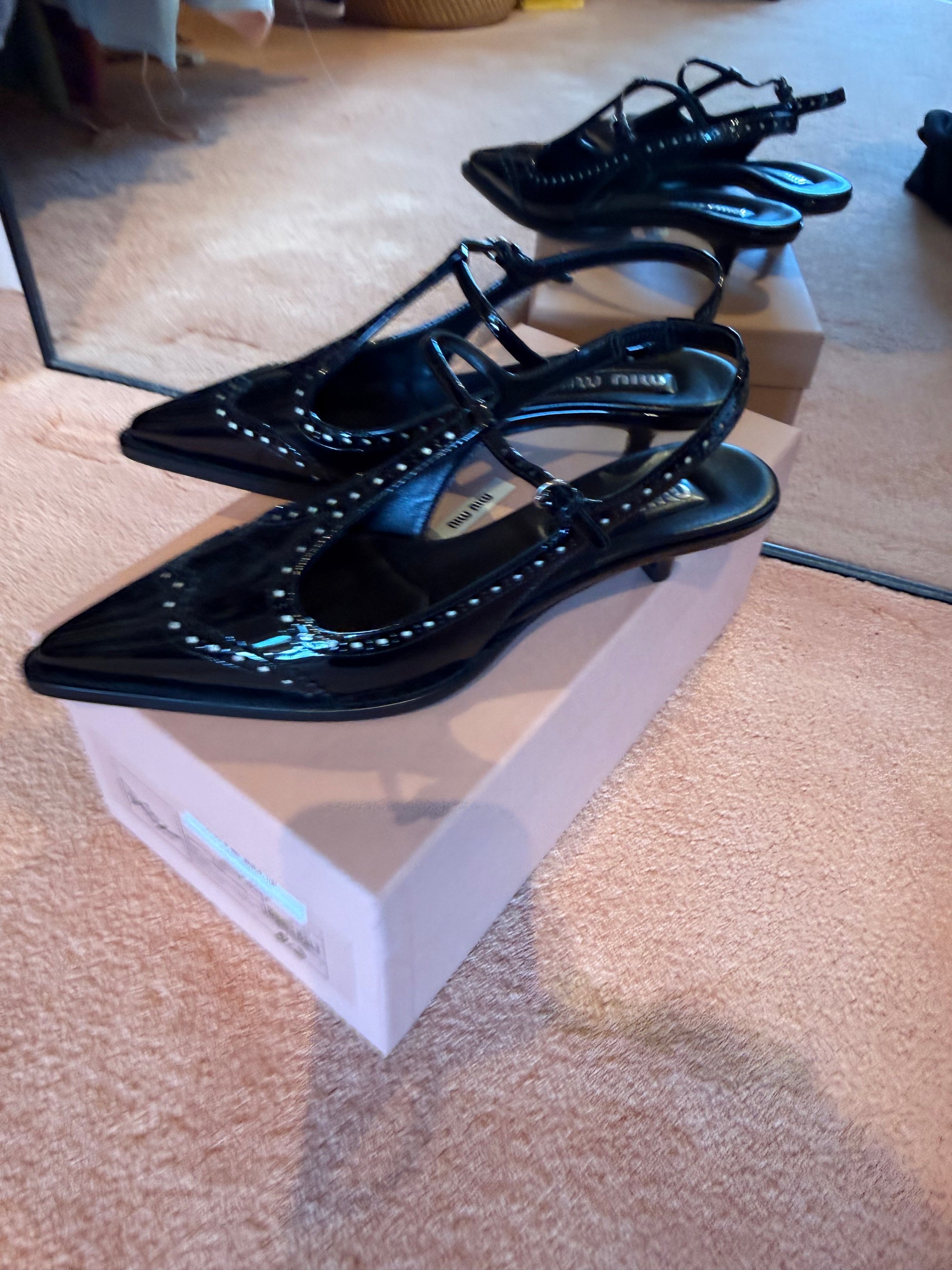 Mui Mui T-Bar kitten Heel s39