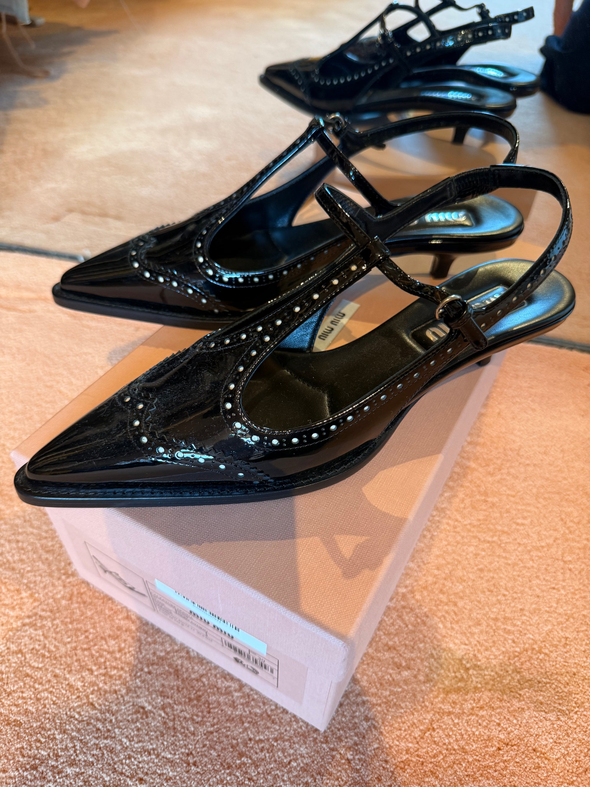 Mui Mui T-Bar kitten Heel s39