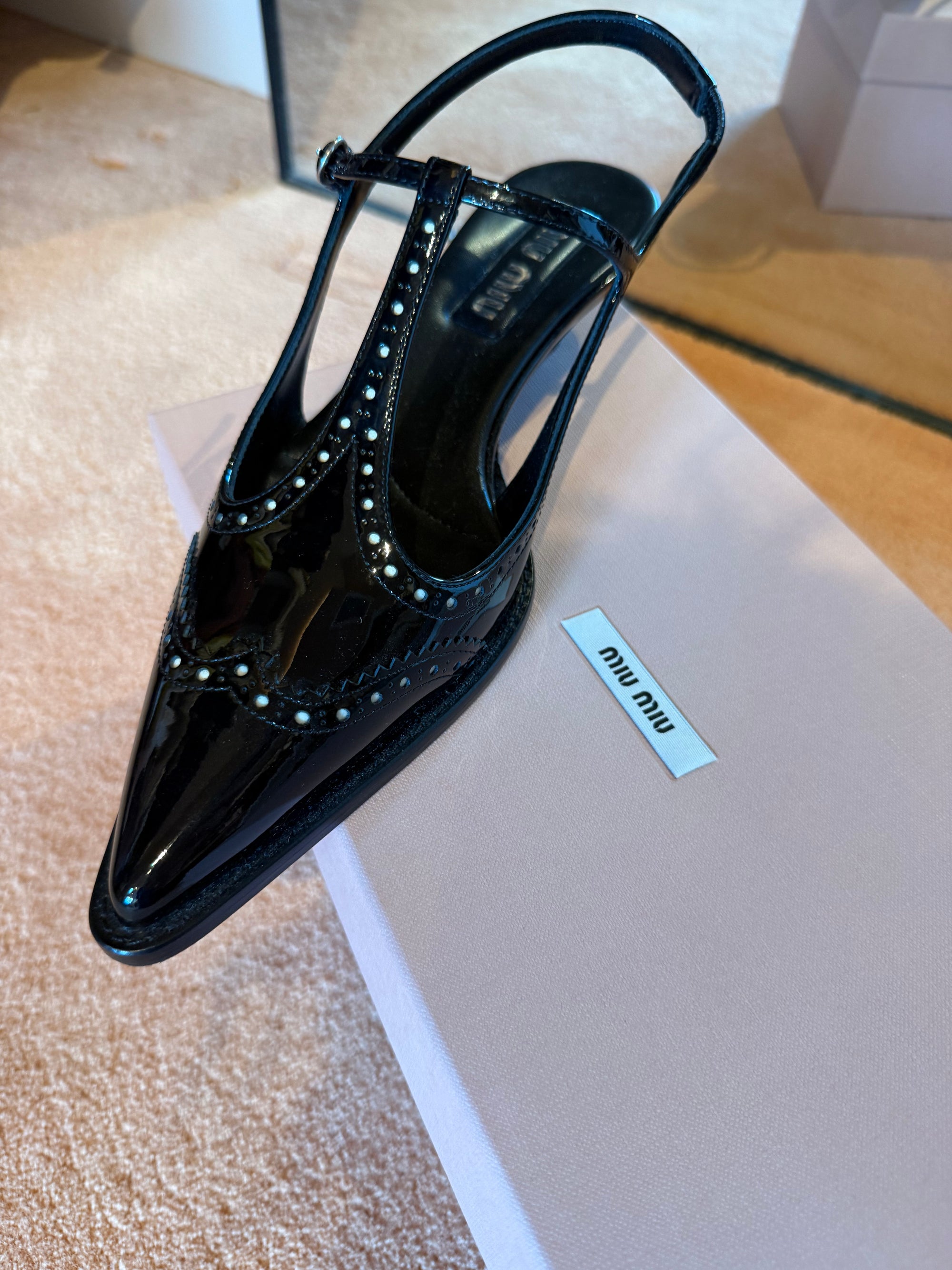 Mui Mui T-Bar kitten Heel s39