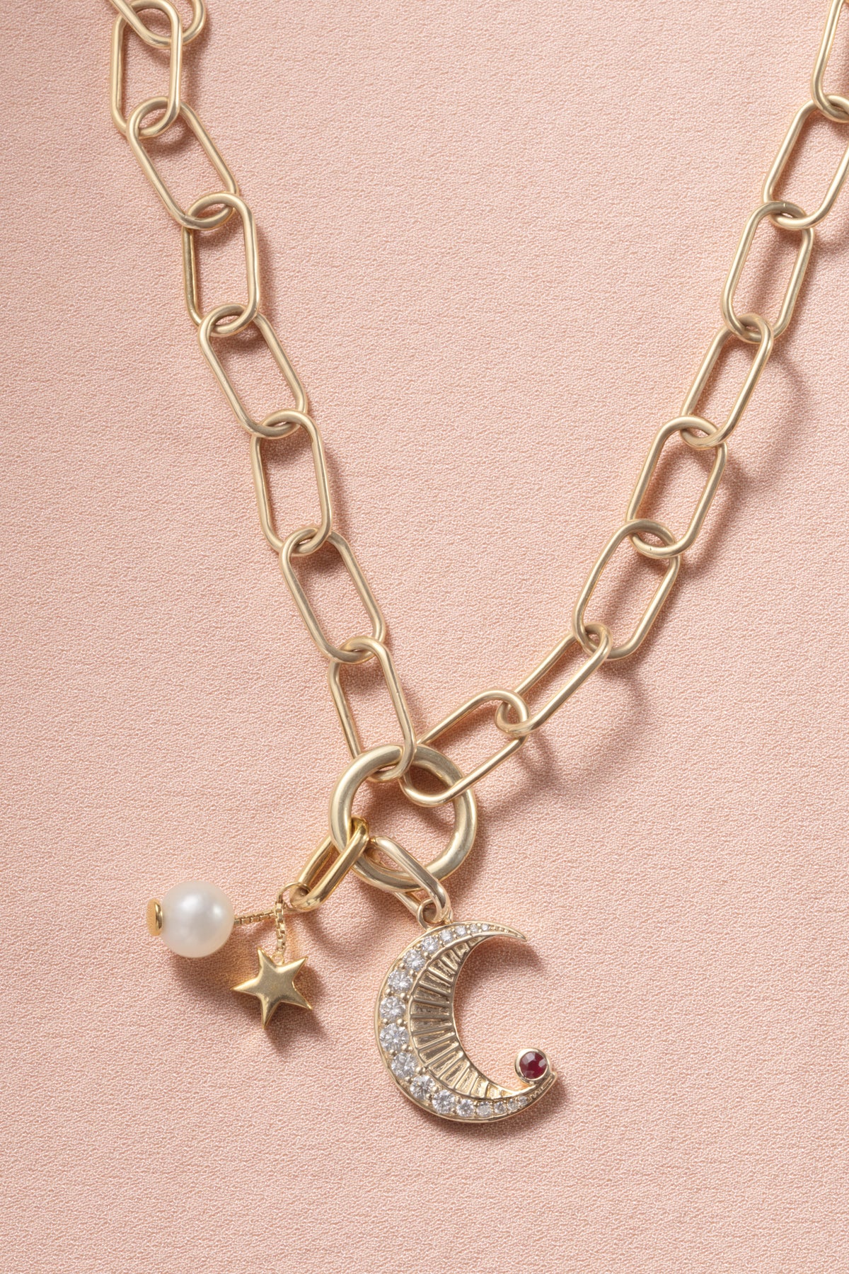 La Luna Charm- Diamonds & 9-Karat Gold