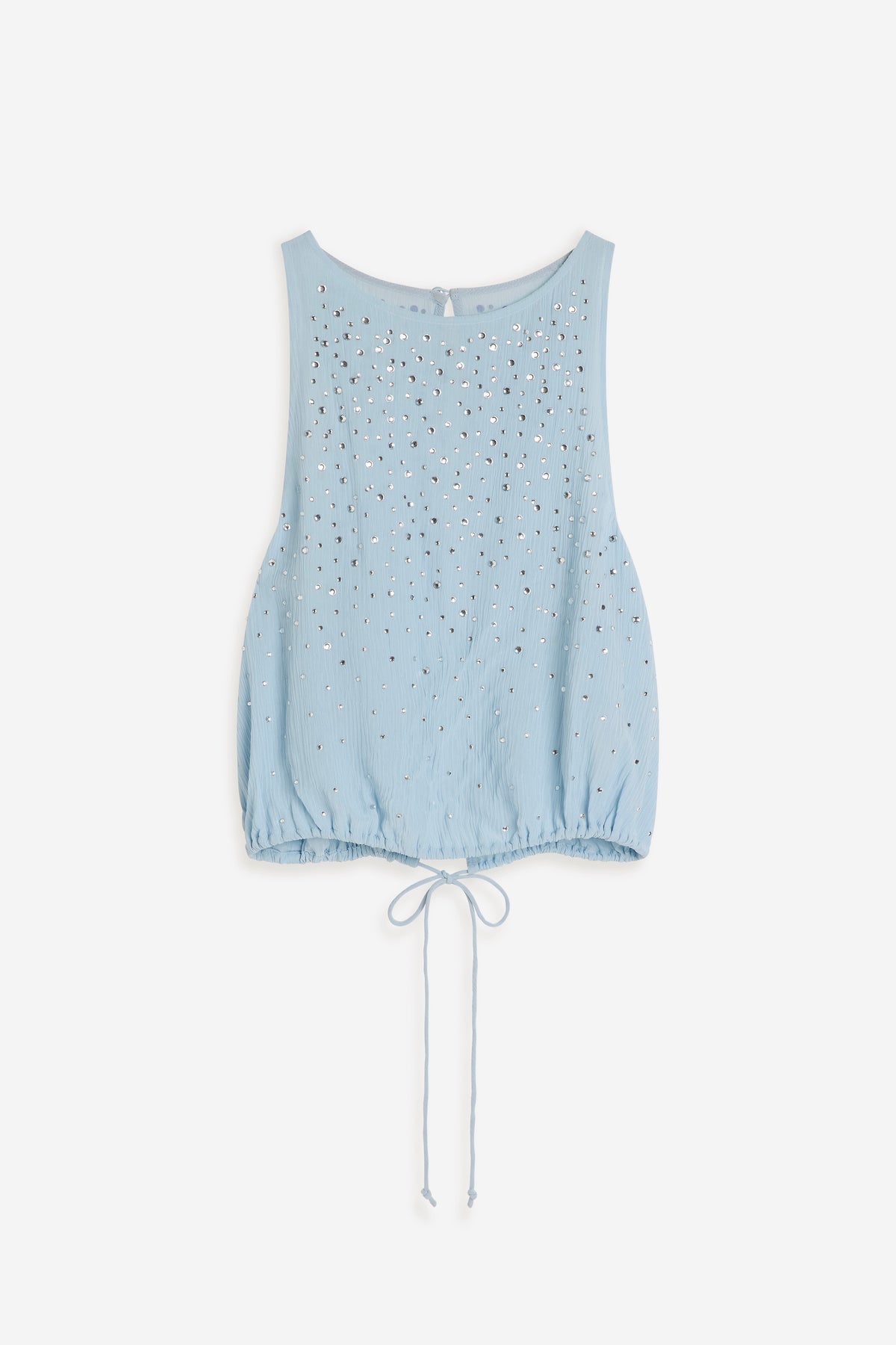 Crystal Embellished Top - Skyblue