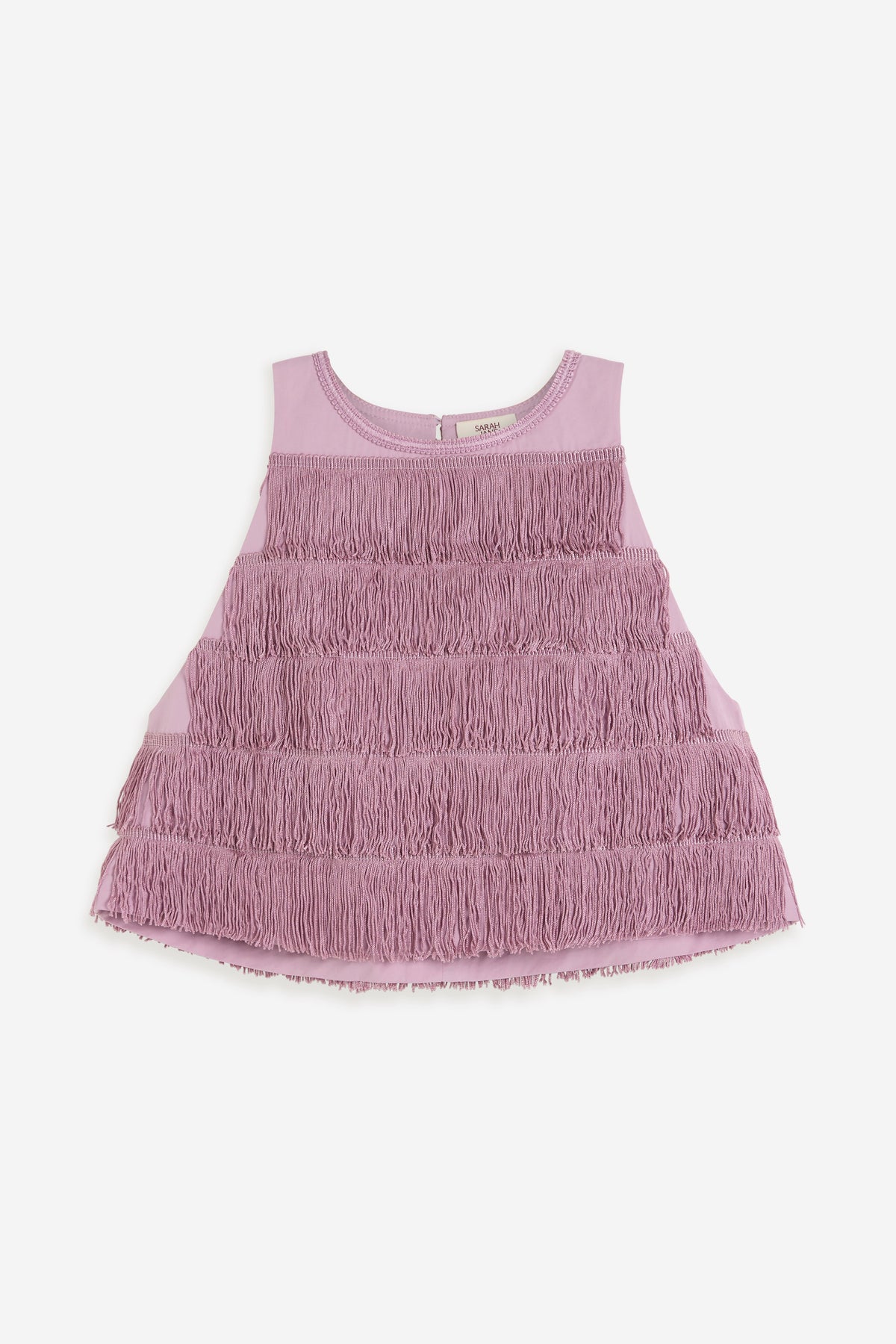 Cropped Fringe Top - Chalky Pink