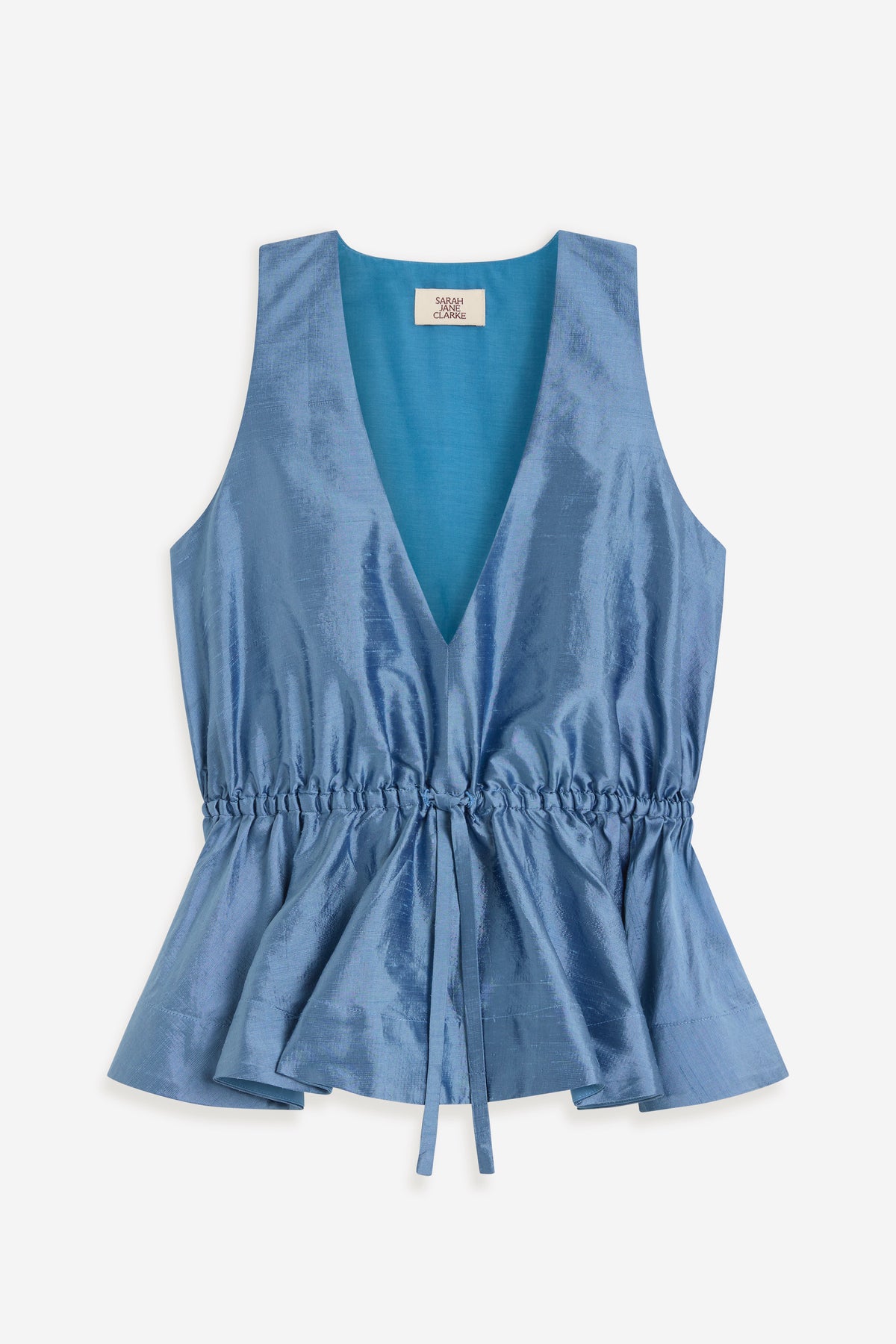 Peplum Top - Capri Blue
