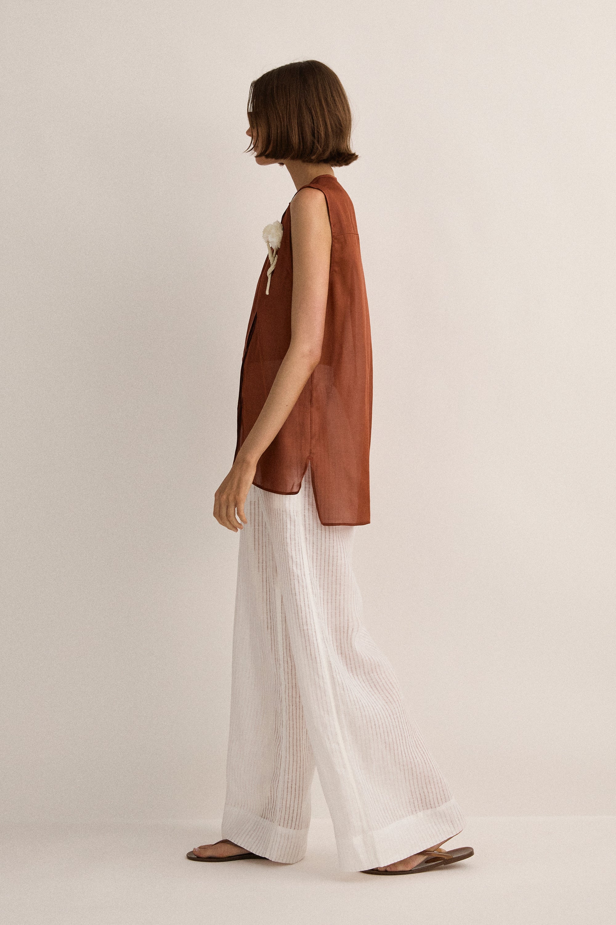 Aura Wide Leg Pant | Paper Ivory