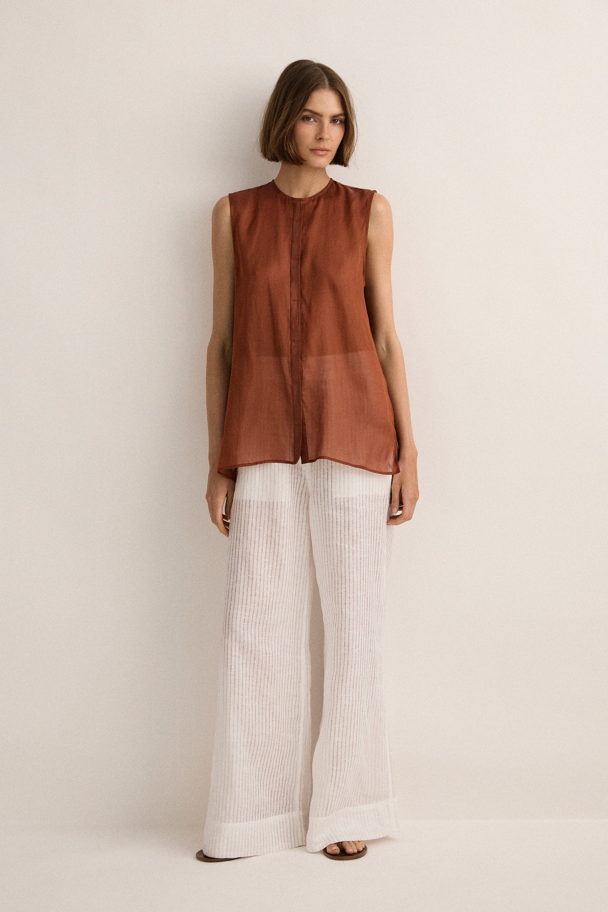 Aura Wide Leg Pant | Paper Ivory
