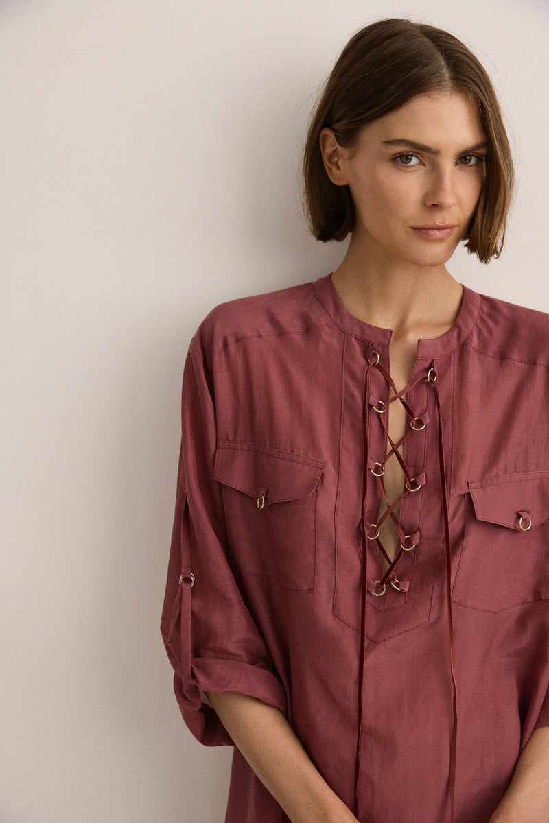 Eyelet Kaftan | Plum