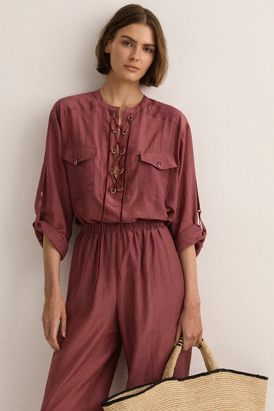 Eyelet Kaftan | Plum