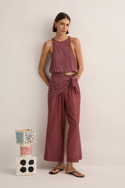 Crystal Embellished Top | Plum