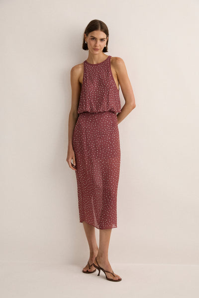 Crystal-Embellished Skirt | Plum