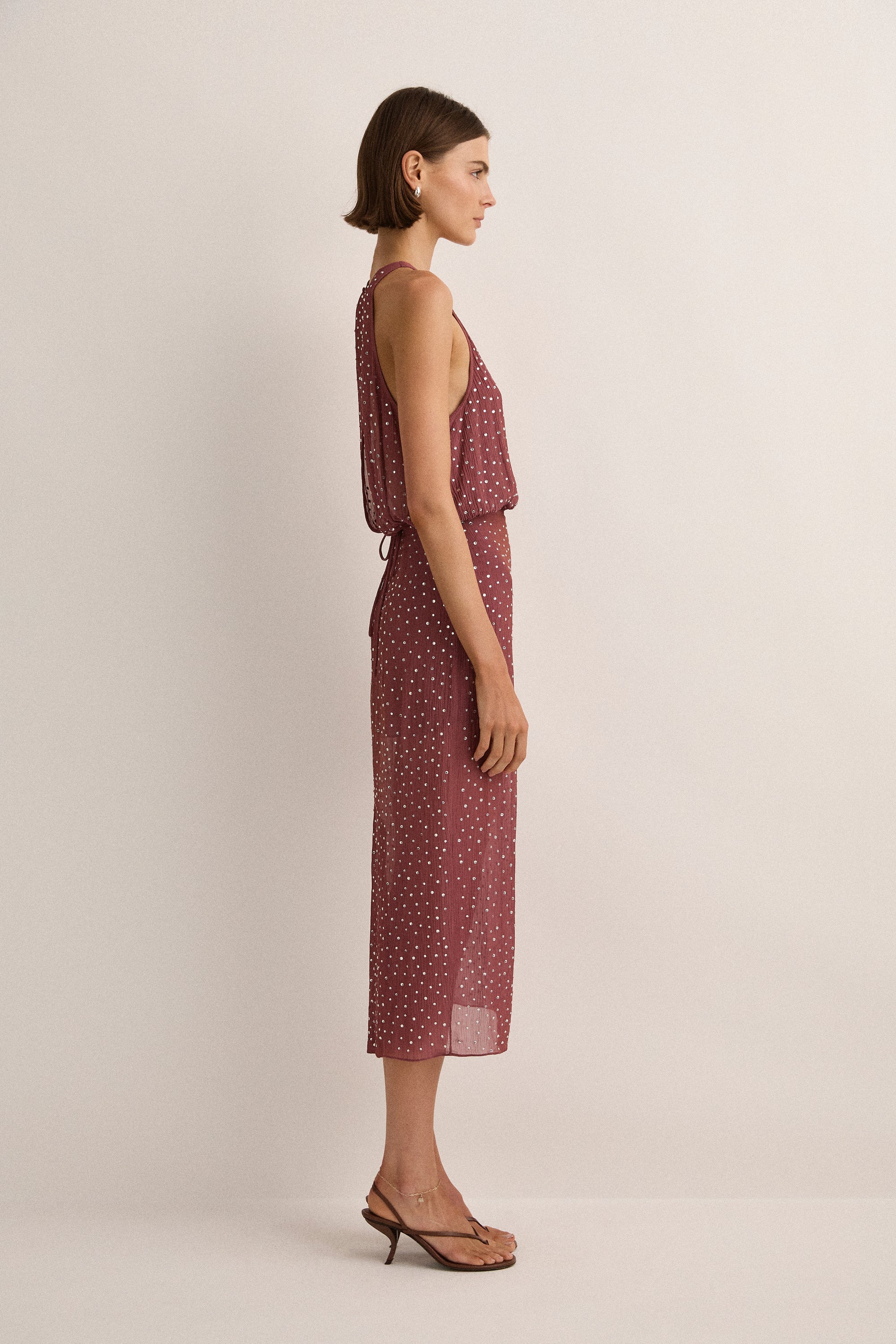 Crystal-Embellished Skirt | Plum