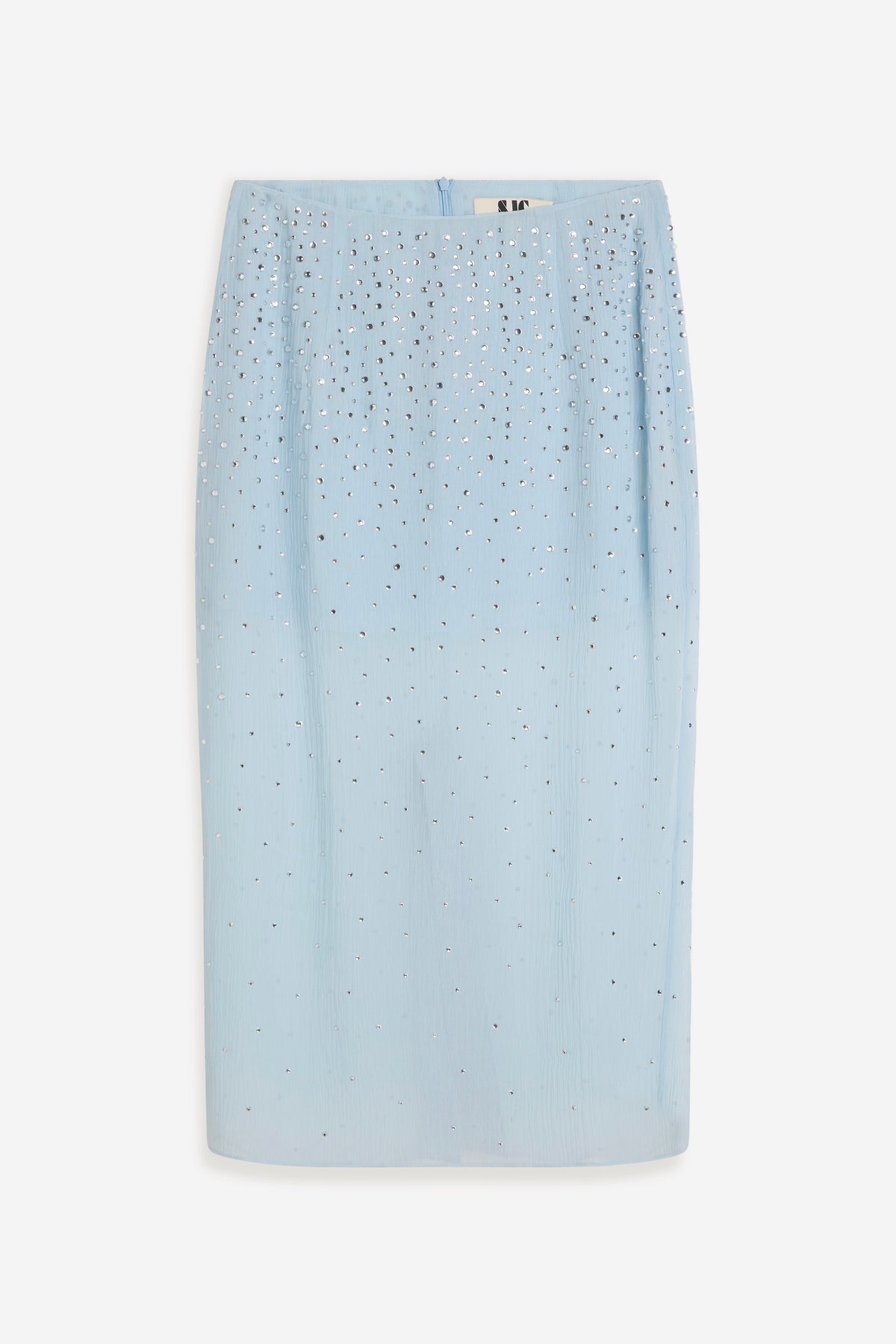 Crystal-Embellished Skirt - Skyblue