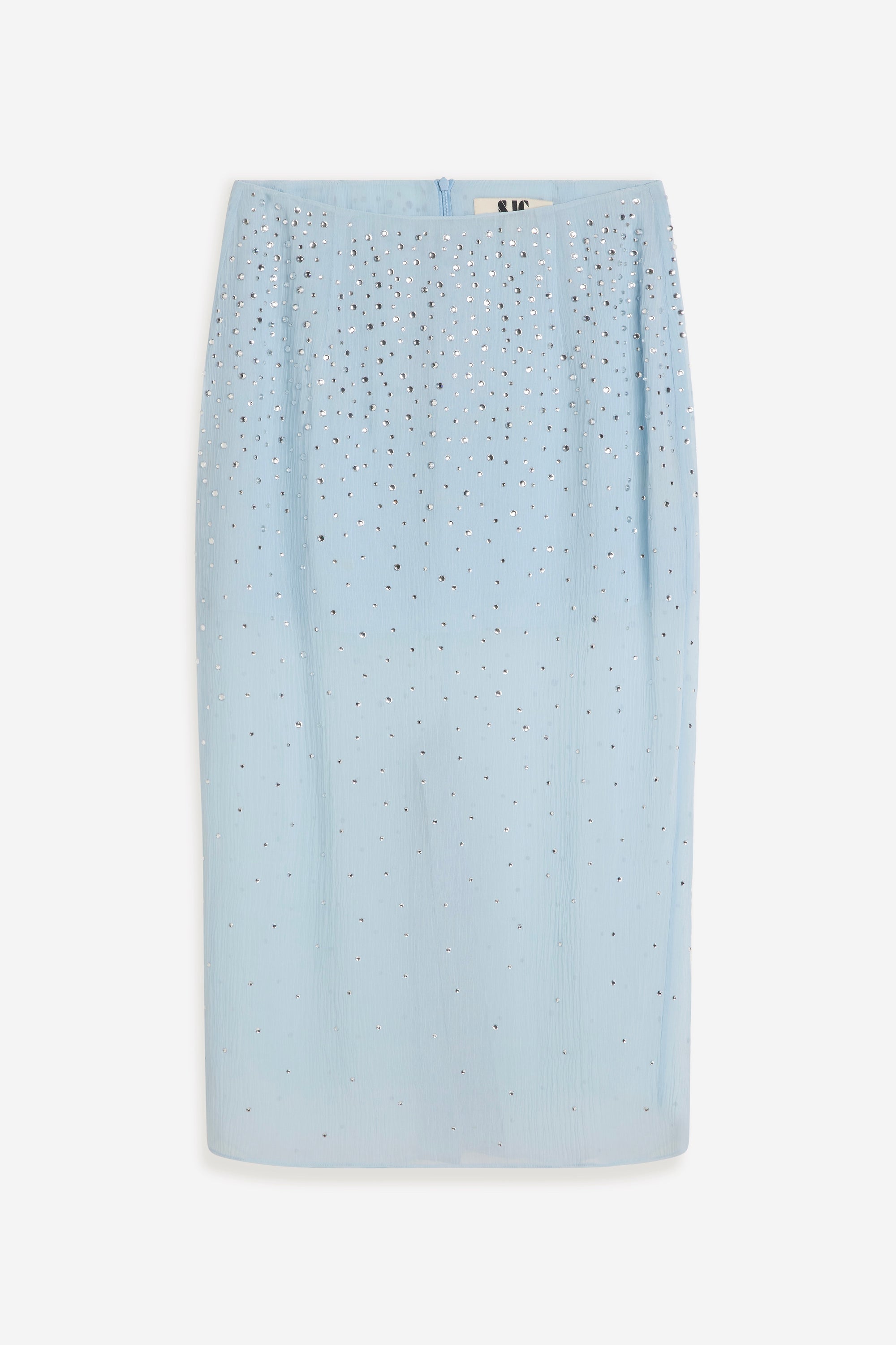 Crystal-Embellished Skirt - Skyblue
