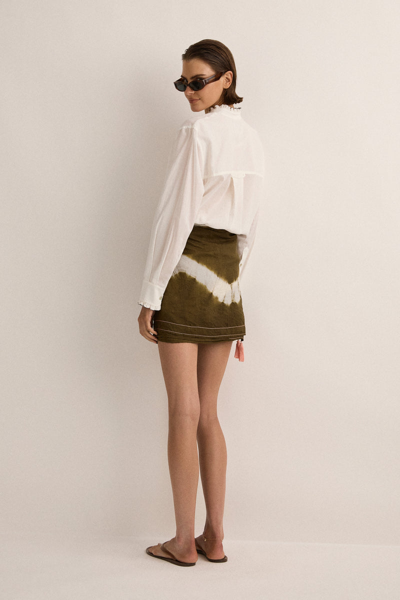 SJC x ELPELUT Tie-dyed  sarong -  Olive Leaf