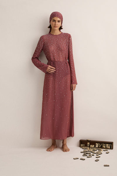 Crystal-Embellished Dress | Plum