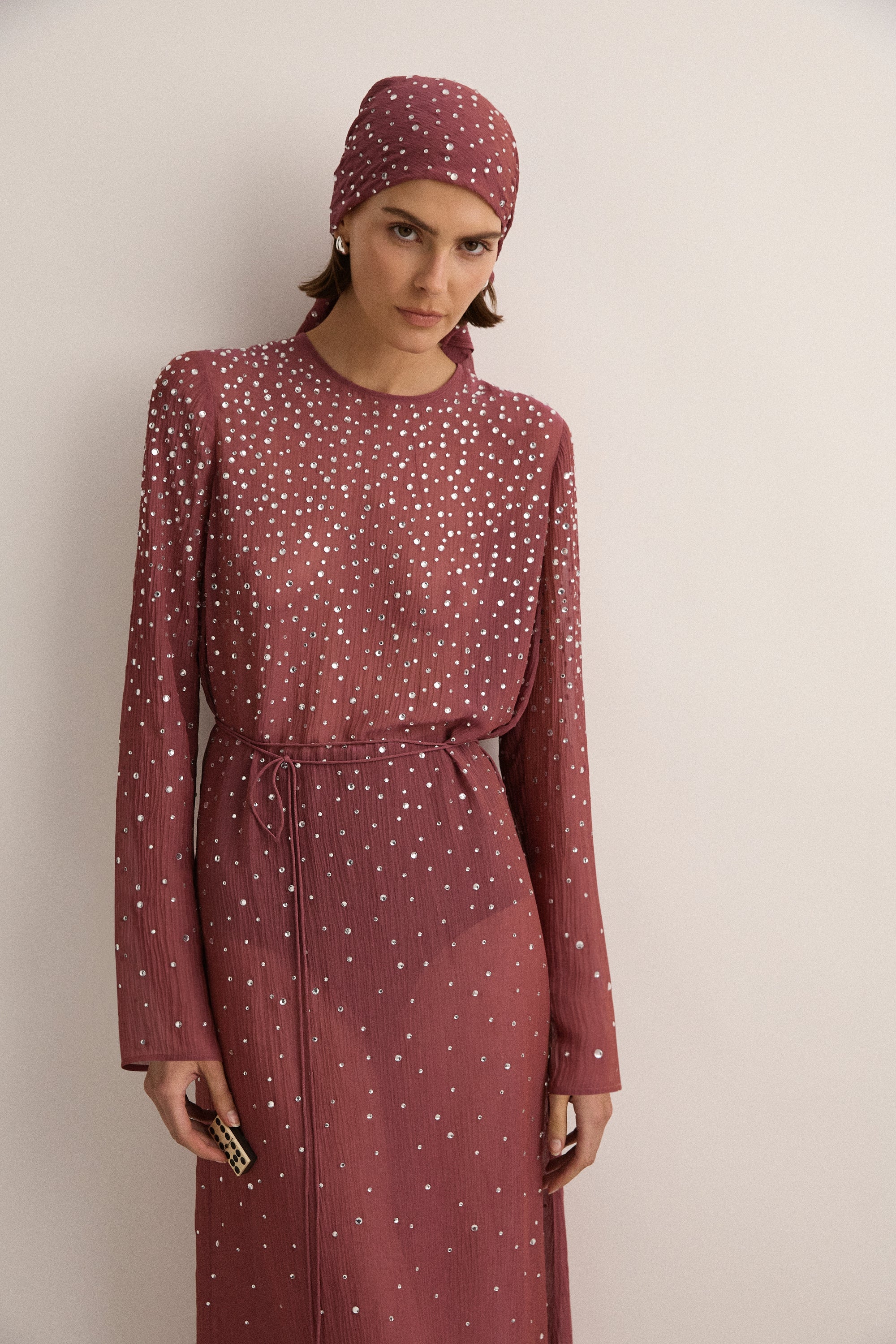 Crystal-Embellished Dress | Plum