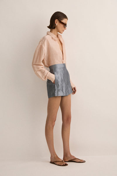 Eos Short | Metallic Silver