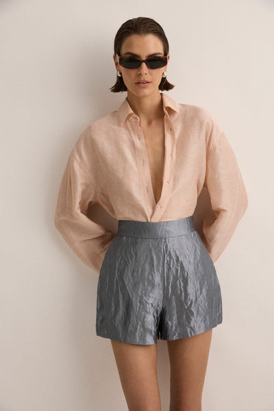 Eos Short | Metallic Silver