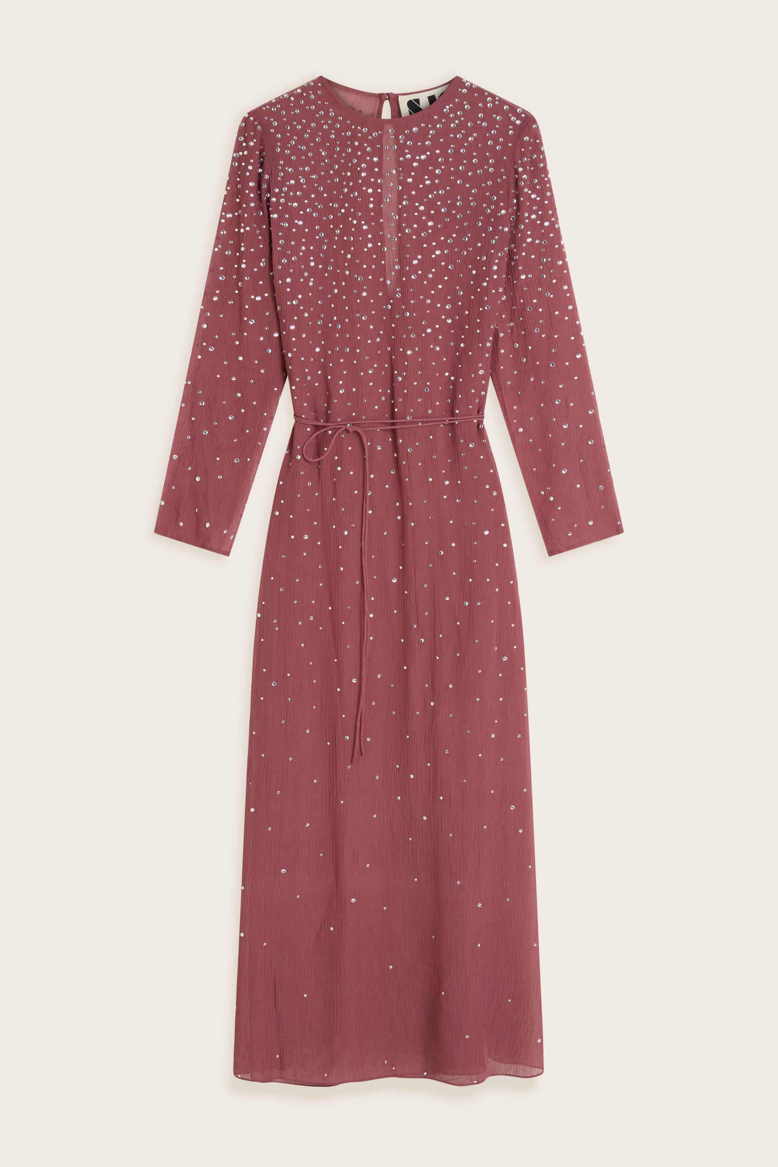 Crystal-Embellished Dress - Plum