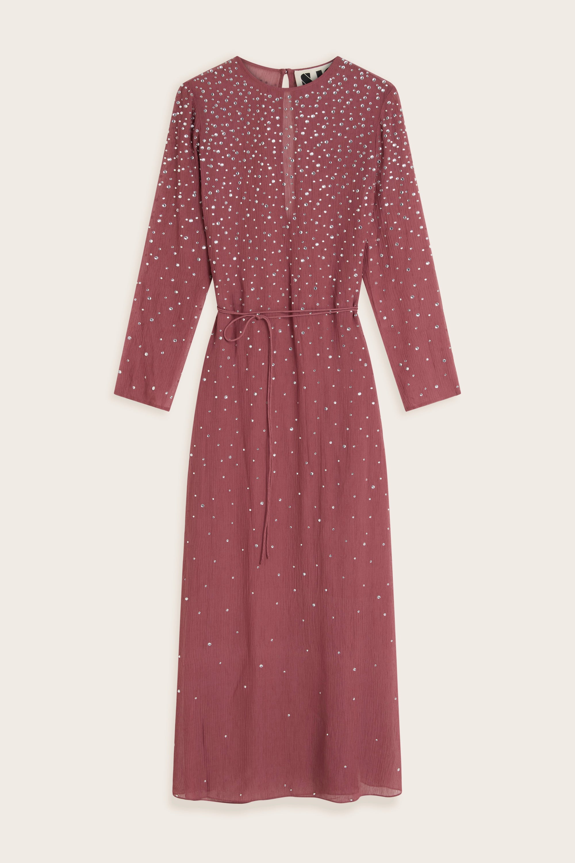 Crystal-Embellished Dress - Plum