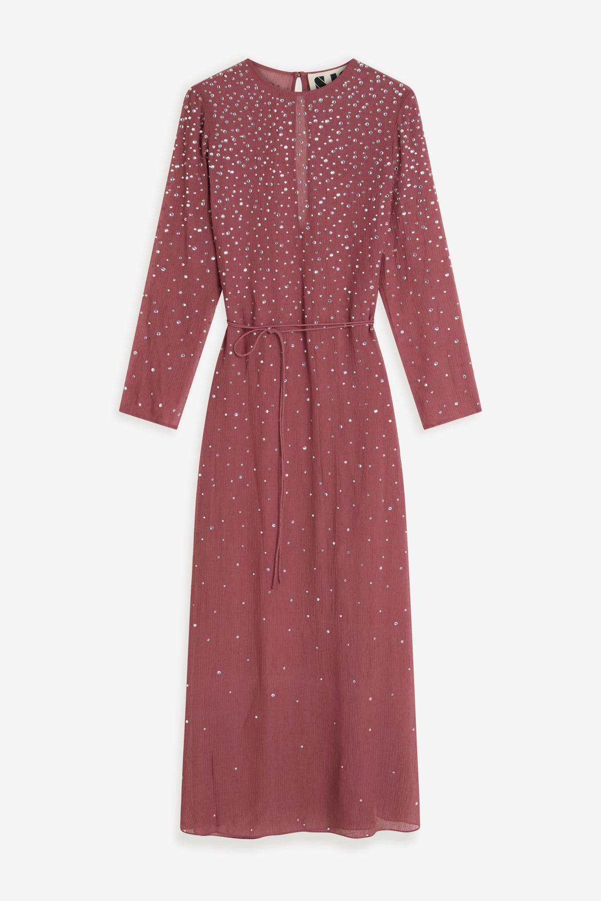 Crystal-Embellished Dress - Plum