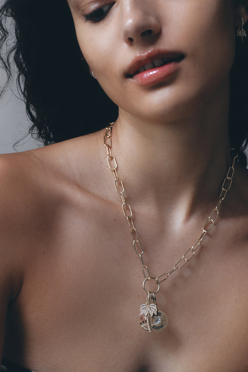 Travel Charm Chain Necklace | 9-Karat Gold