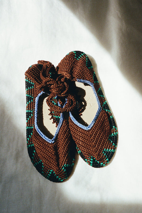 Crochet Ballet Flats | Almond Brown