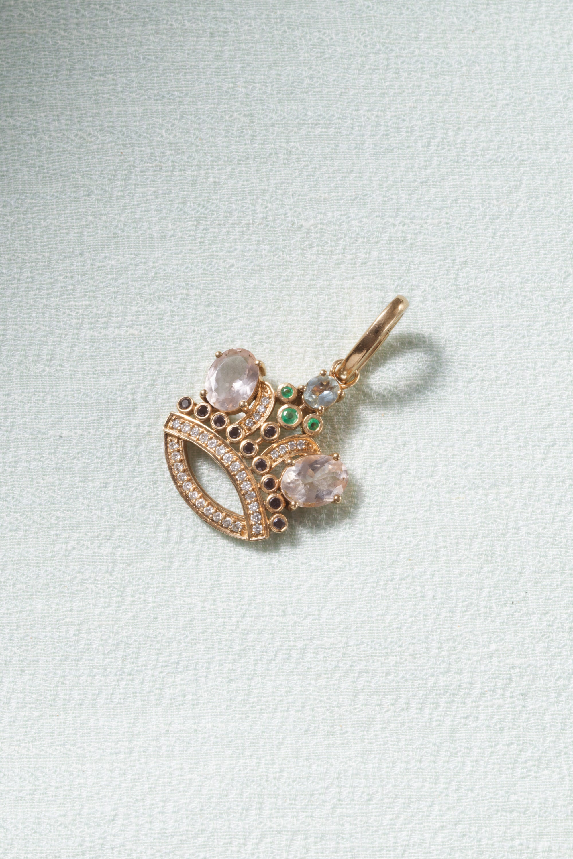 Crown Charm | Precious Stones & 9-Karat Gold