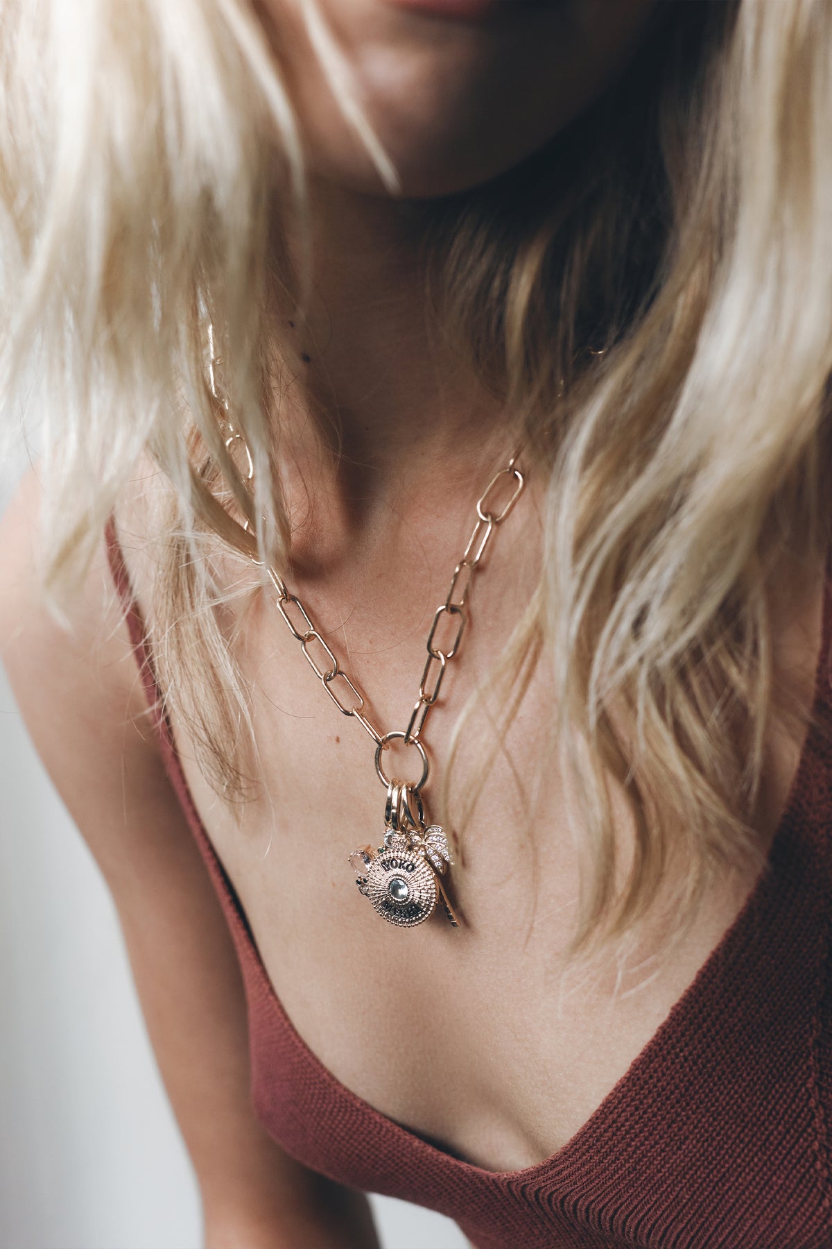 Travel Charm Chain Necklace | 9-Karat Gold