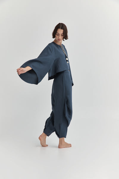 Nomad Tassel Blouse | Washed Navy